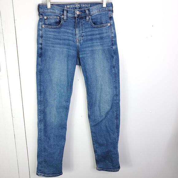 American Eagle Jeans Womens 2 90s Straight Medium Wash Mid Rise Retro Stretch - Picture 1 of 12